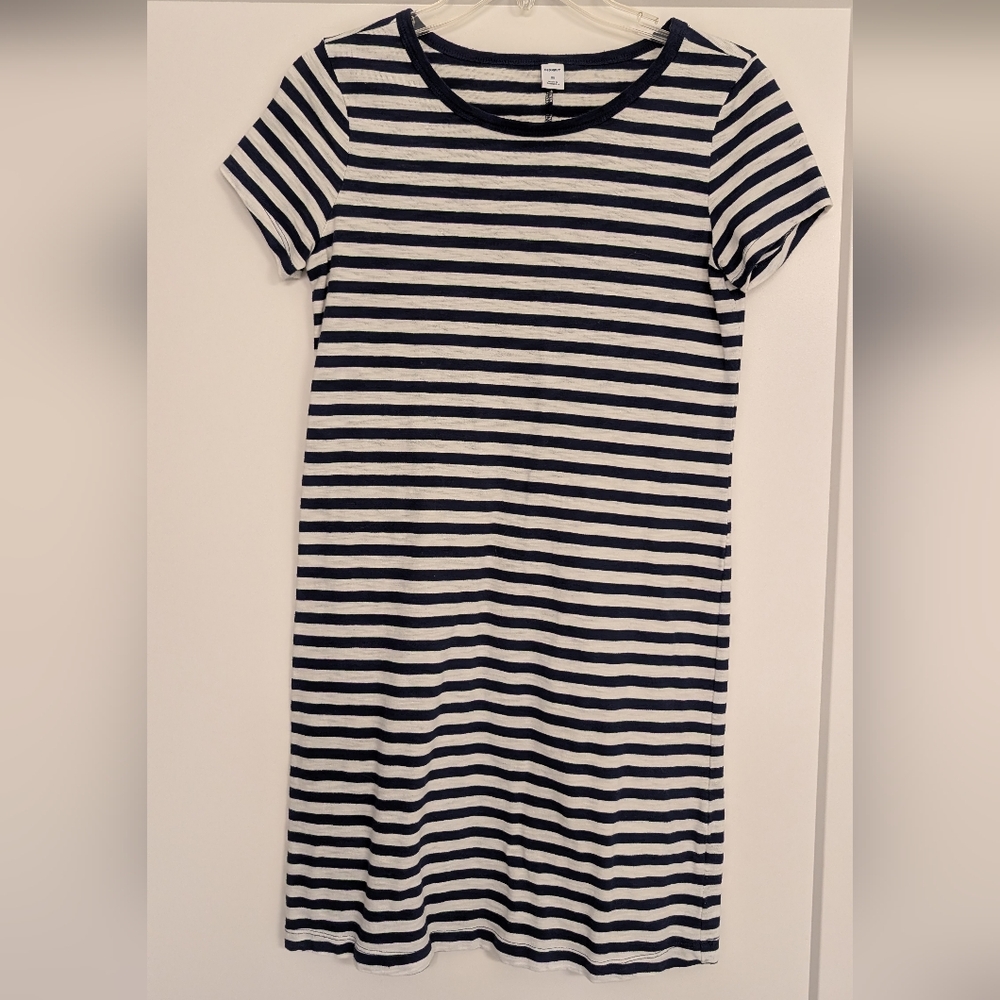 Striped Navy and White T-Shirt Dress